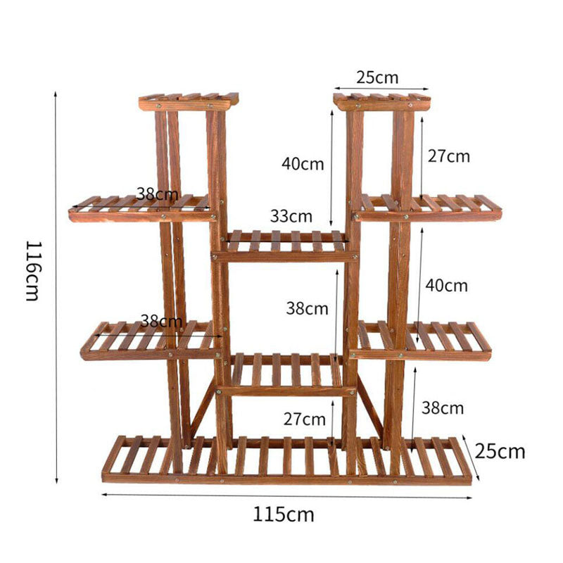 XL-Large 17 Pots Wood Plant Stand