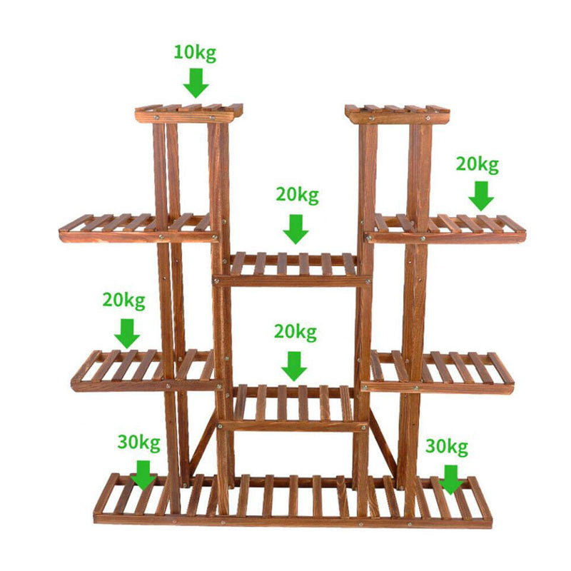 XL-Large 17 Pots Wood Plant Stand