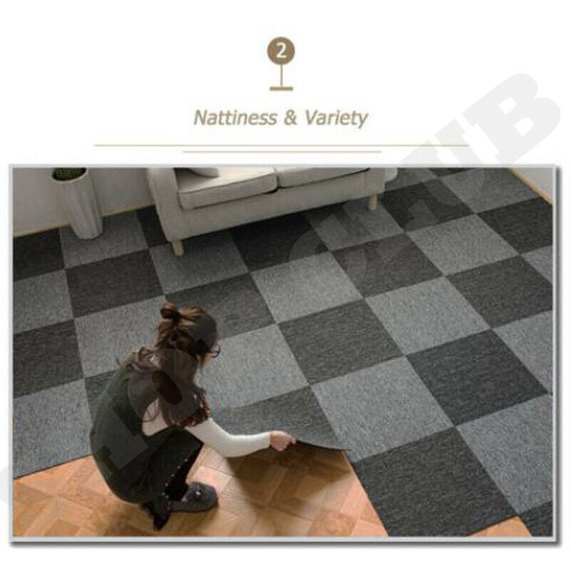 5m2 Box of Premium Carpet Tiles Commercial Domestic Office Heavy Use Flooring