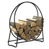 102cm Tubular Steel Log Hoop Firewood Storage Rack Holder