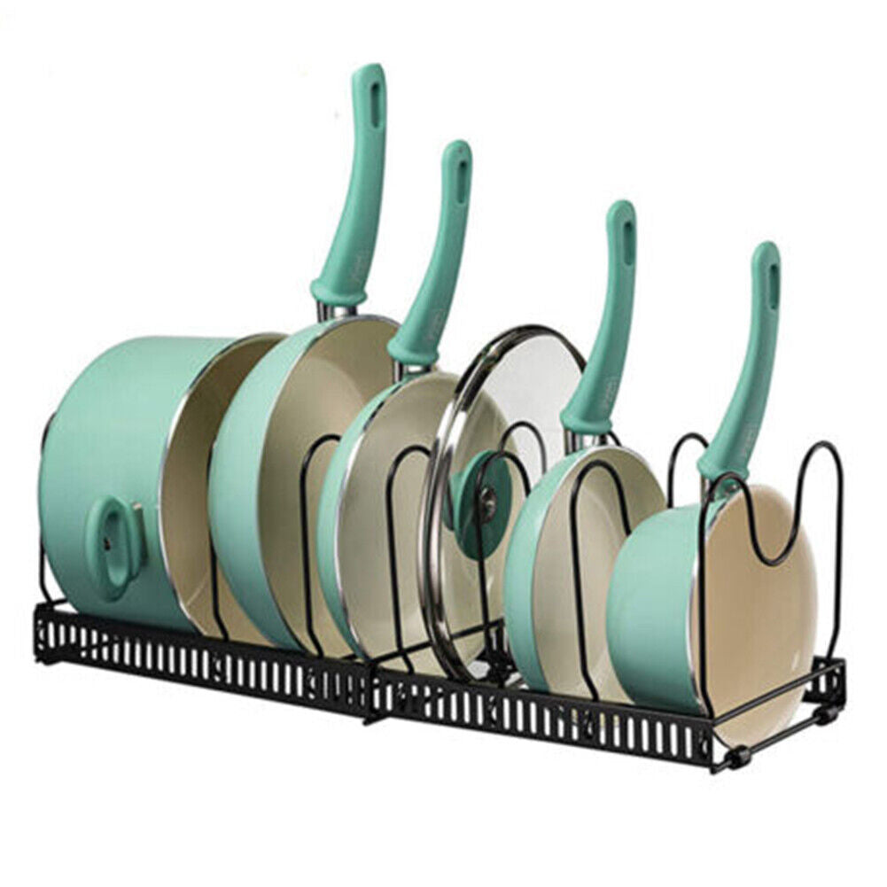 10 Tier Kitchen Pot Pan Storage Rack Organizer Cookware Shelves Holder ...