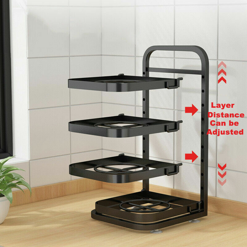 5-Tier Adjustable Pot Pan Rack Kitchen Organizer