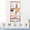 Large Wooden 5 Tiers Hat Coat Stand Clothes Shoe Rack