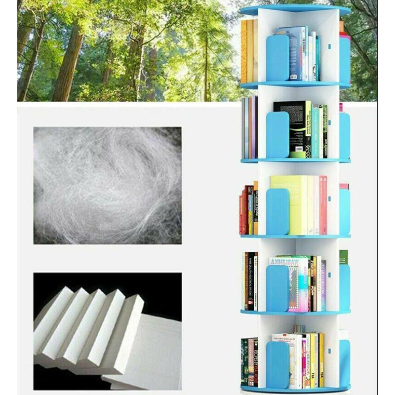 6 Tier Rotating Book Storage Shelf