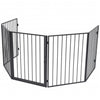 Pet Dog Gate Fireplace Fence Steel Black