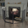 Pet Dog Gate Fireplace Fence Steel Black