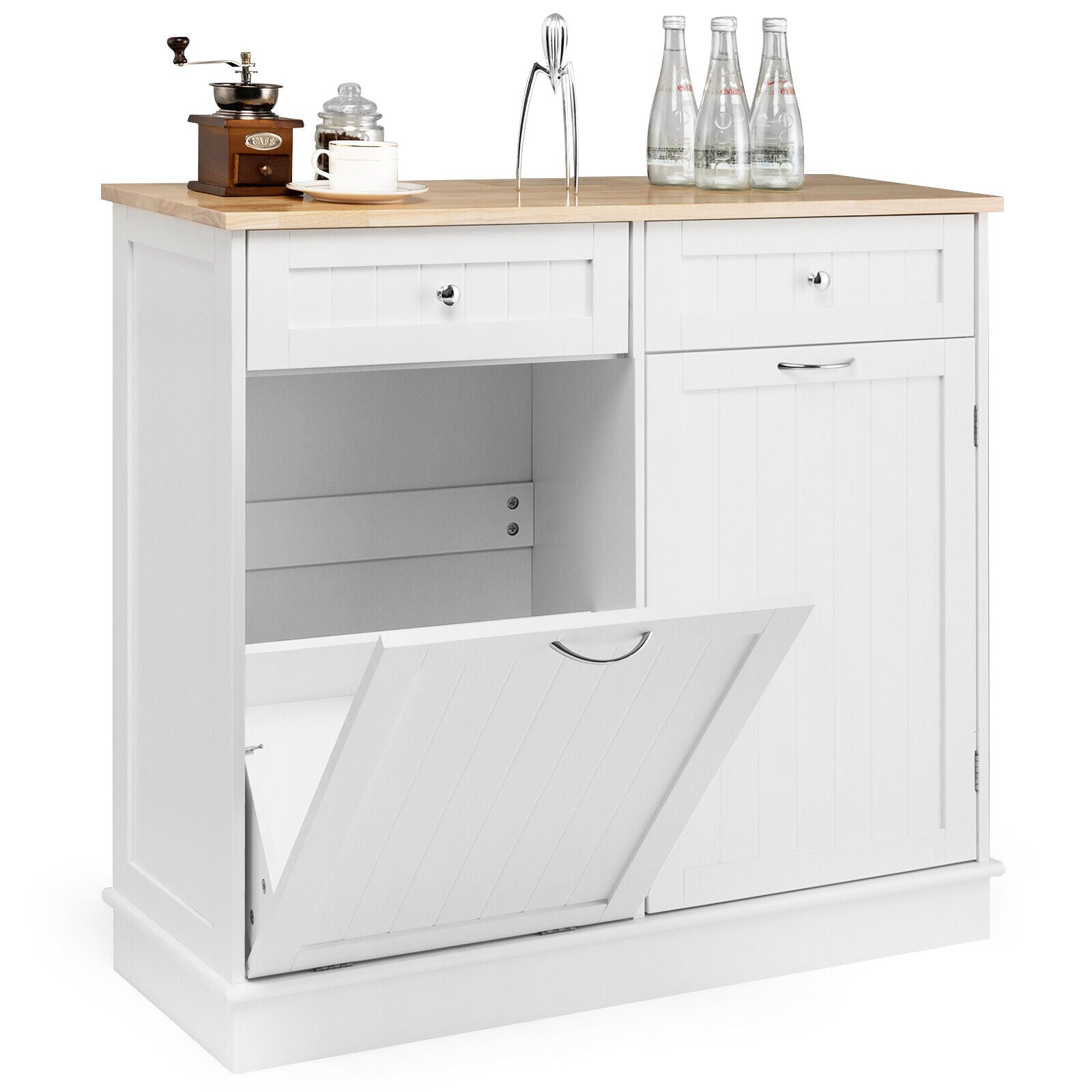 Sideboard Kitchen Storage Cabinet Tilt Out Bin Holder