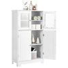 Bathroom Cabinet Storage Cupboard Organizer Tempered Glass Doors