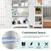 Bathroom Cabinet Storage Cupboard Organizer Tempered Glass Doors