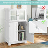 Bathroom Cabinet Storage Cupboard Organizer Tempered Glass Doors