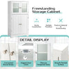 Bathroom Cabinet Storage Cupboard Organizer Tempered Glass Doors