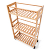 3 Shelf Bamboo Slimline Trolley with Wheels