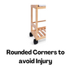 3 Shelf Bamboo Slimline Trolley with Wheels