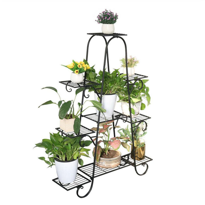 9 Pots Iron Plant Flower Shelf