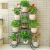 9 Pots Iron Plant Flower Shelf