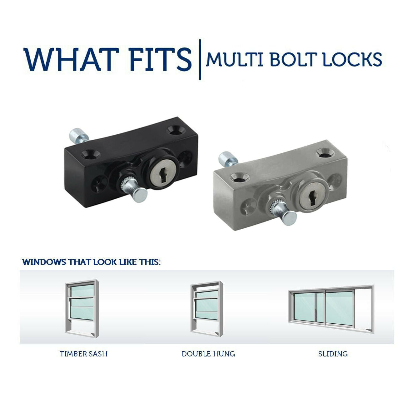 4 Set Multi Bolt Window Lock with 4 Keys