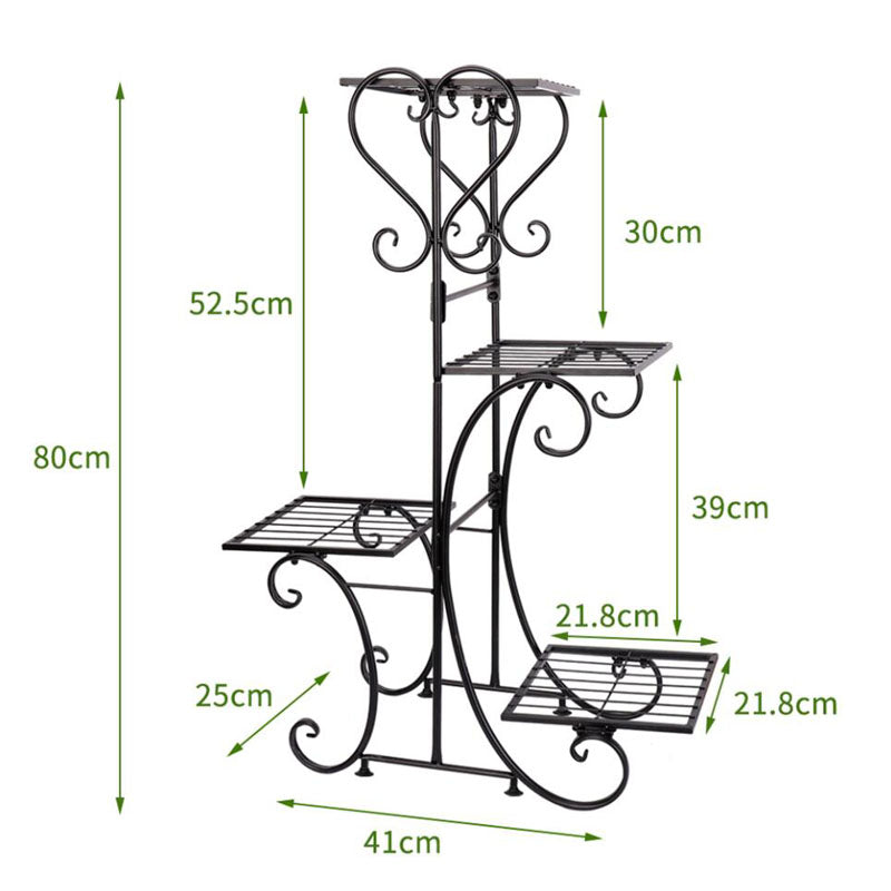 82cm High Antique 4 Pot Plant Stand Shelf