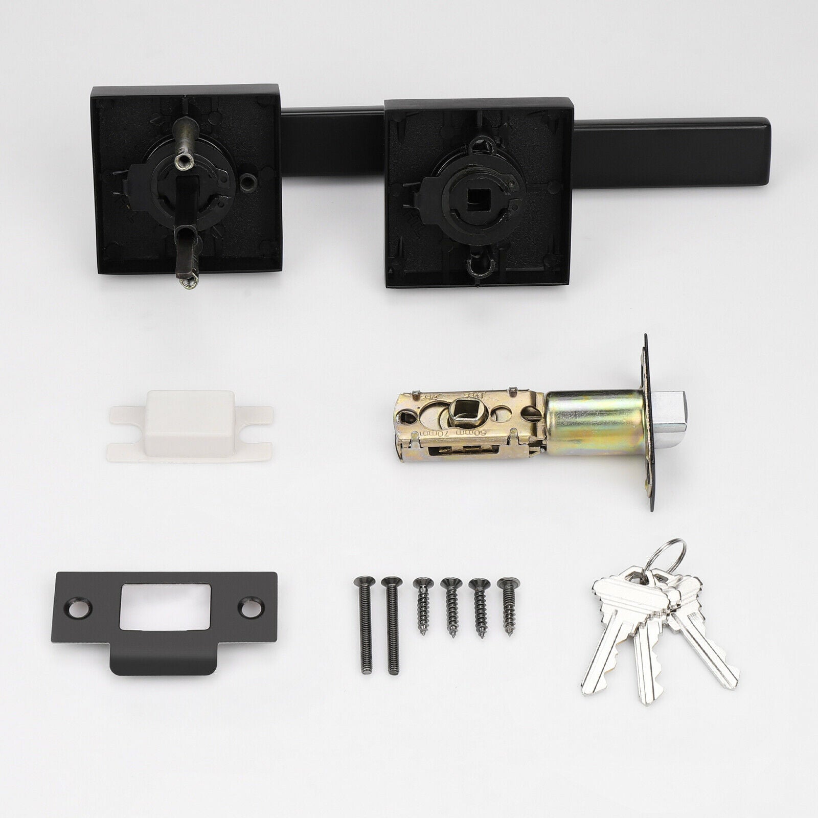 Entrance Knobs with Key Privacy Passage Dummy Door Handle Black