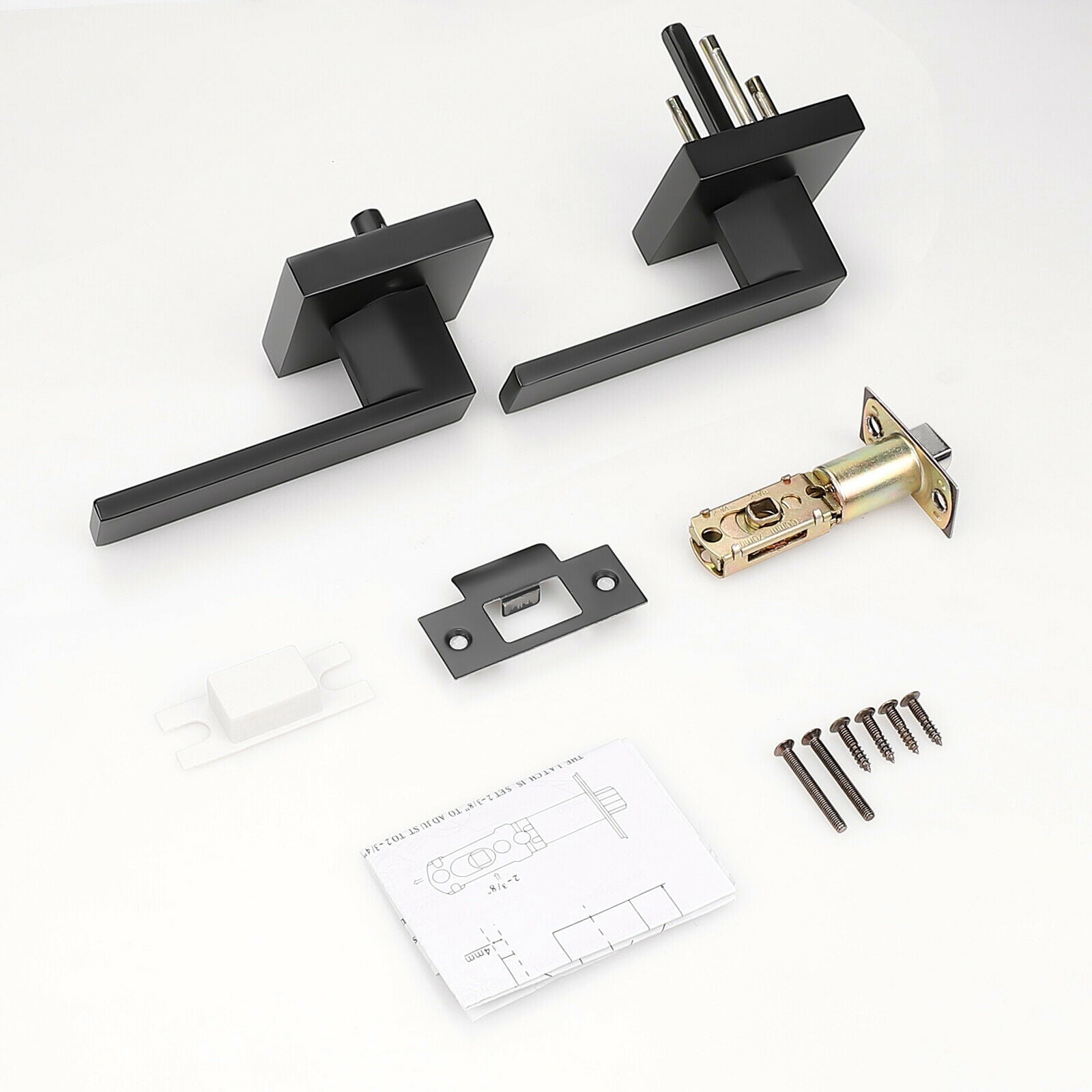 Entrance Knobs with Key Privacy Passage Dummy Door Handle Black
