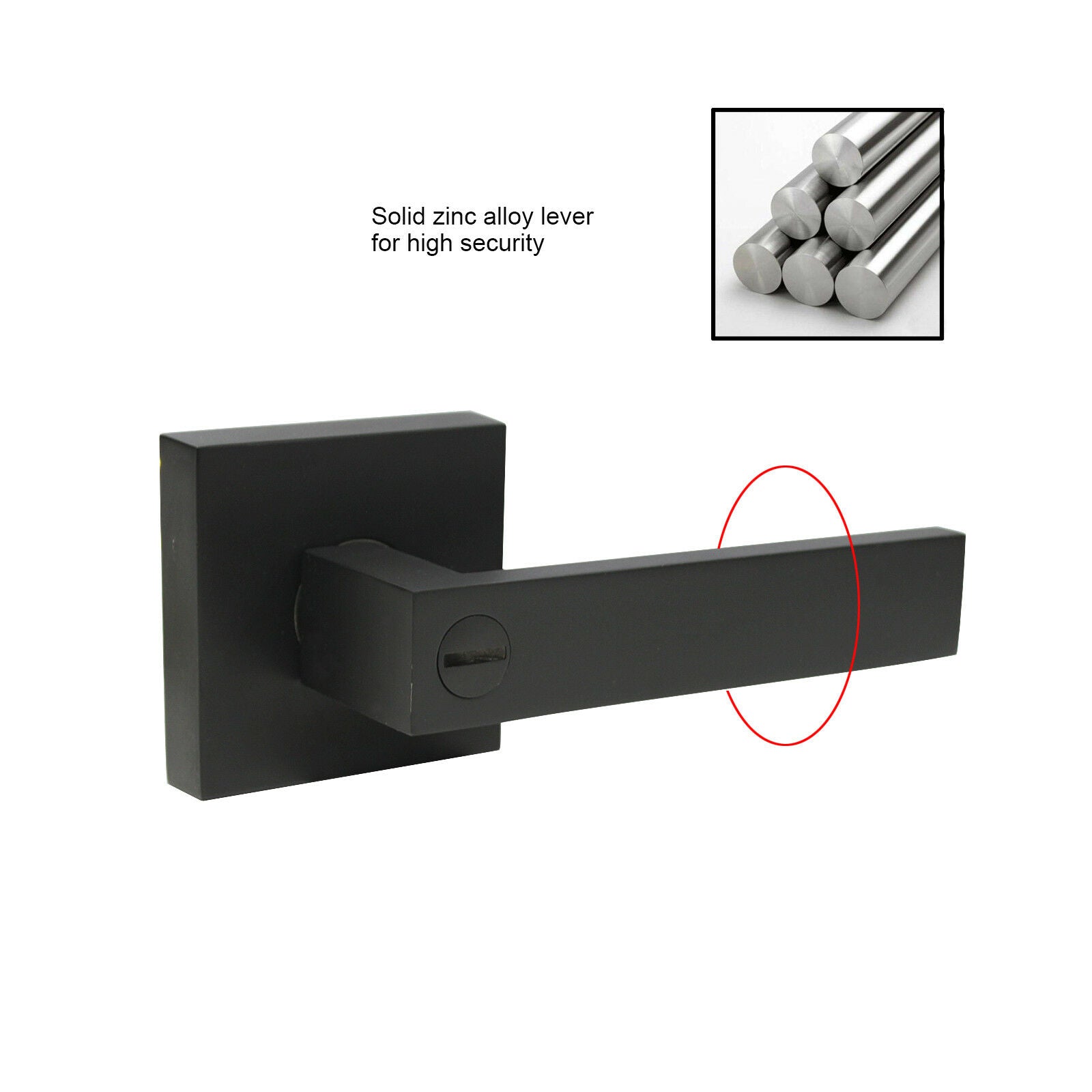 Entrance Knobs with Key Privacy Passage Dummy Door Handle Black