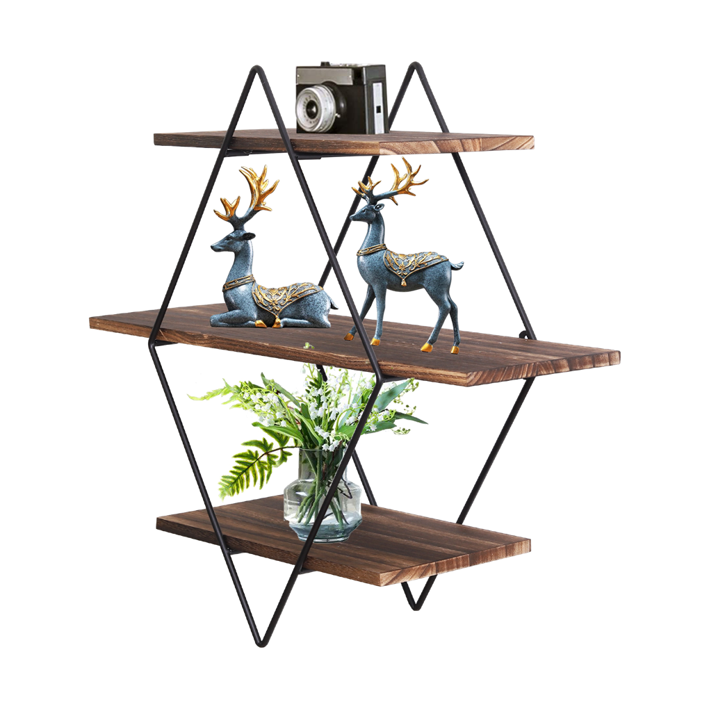 Vintage Floating Shelves Rustic Wooden Wall Shelf Display