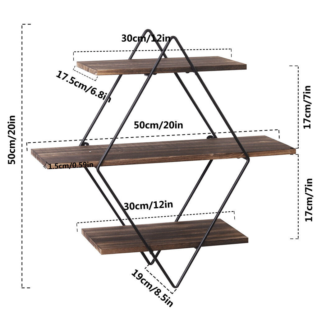Vintage Floating Shelves Rustic Wooden Wall Shelf Display