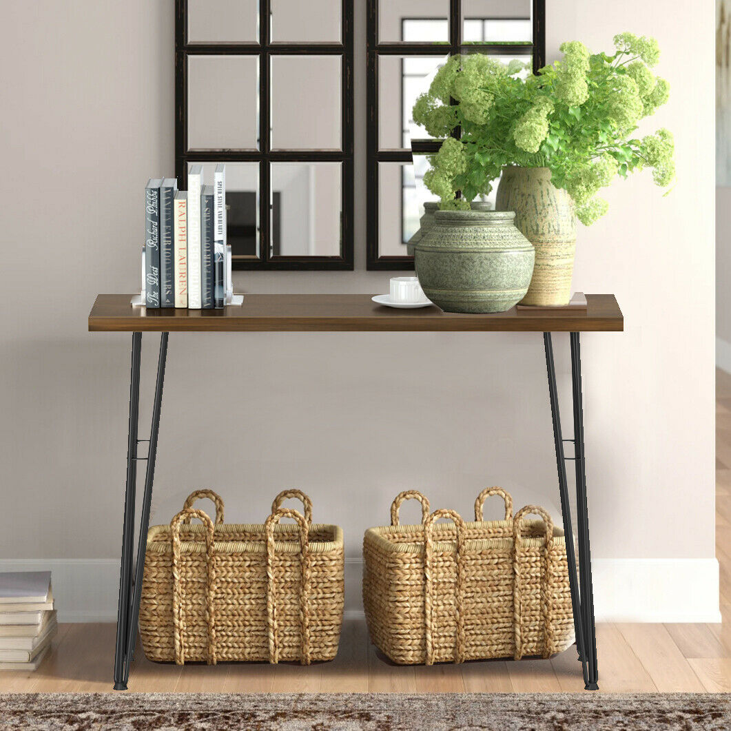 Solid Wood Accent Hallway Console Table Hall Side Entry Display Desk