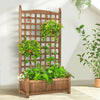 Large Wooden Planter Box Garden Raised Bed with High Trellis