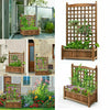 Large Wooden Planter Box Garden Raised Bed with High Trellis
