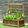 Large Wooden Planter Box Garden Raised Bed with High Trellis