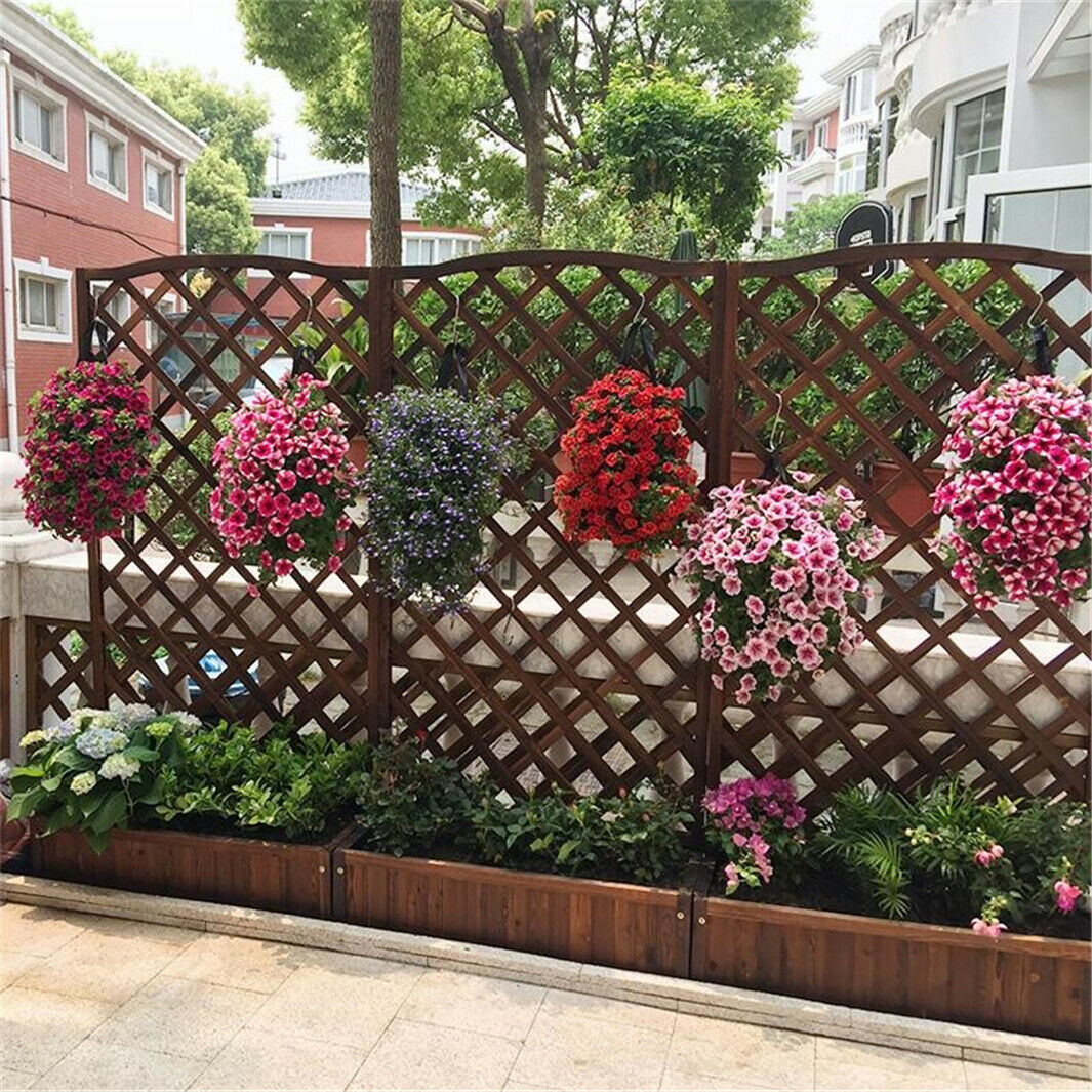 Large Wooden Planter Box Garden Raised Bed with High Trellis