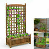 Large Wooden Planter Box Garden Raised Bed with High Trellis