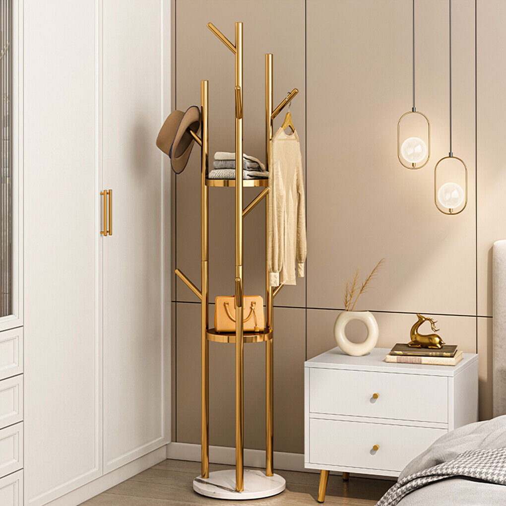 Heavy Duty Marble Coat Rack Stand Rail Hanger