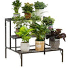 Indoor Outdoor Metal Plant Stand Flower Corner Display Shelf