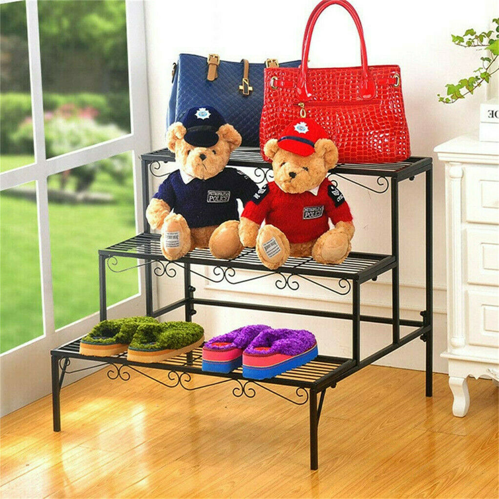 Indoor Outdoor Metal Plant Stand Flower Corner Display Shelf