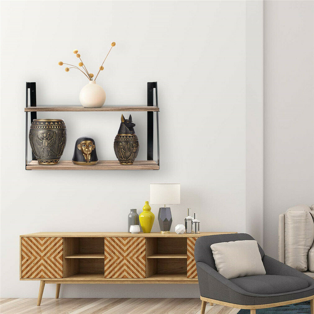 2 Tier Floating Shelf Wall Shelving Storage Display Rack