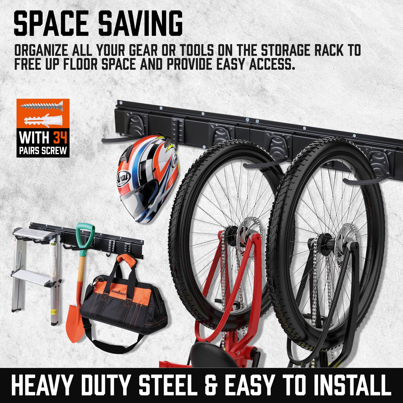 15PCS Heavy Duty Wall Mount Tool Organizer Hooks Set