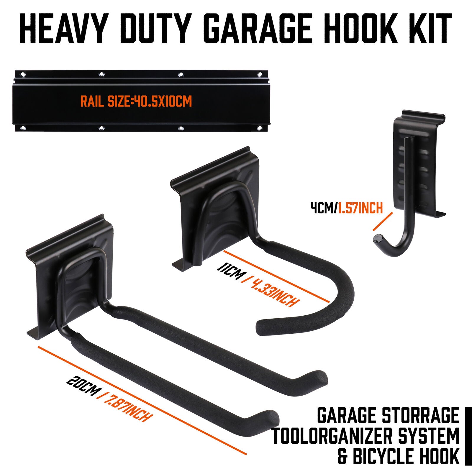 15PCS Heavy Duty Wall Mount Tool Organizer Hooks Set
