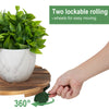 Set of 2 Wood Plant Caddy Rolling Heavy Potted Tray