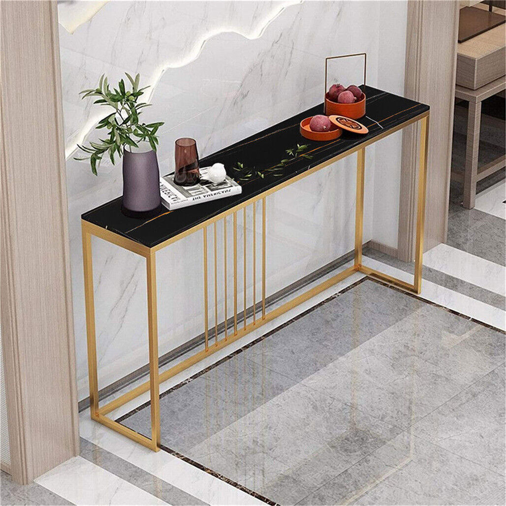 Scratch-proof Slim Narrow Hallway Console Table Marble Long Bar Table