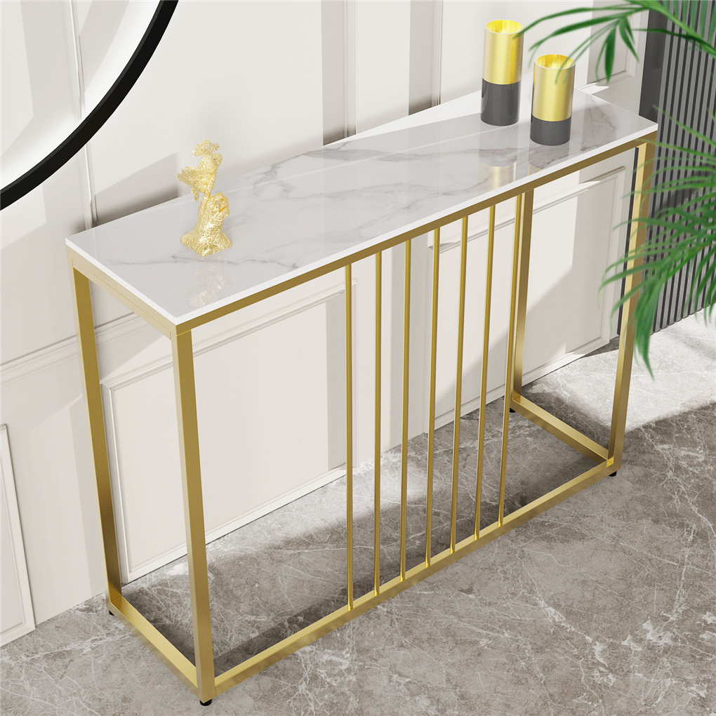 Scratch-proof Slim Narrow Hallway Console Table Marble Long Bar Table