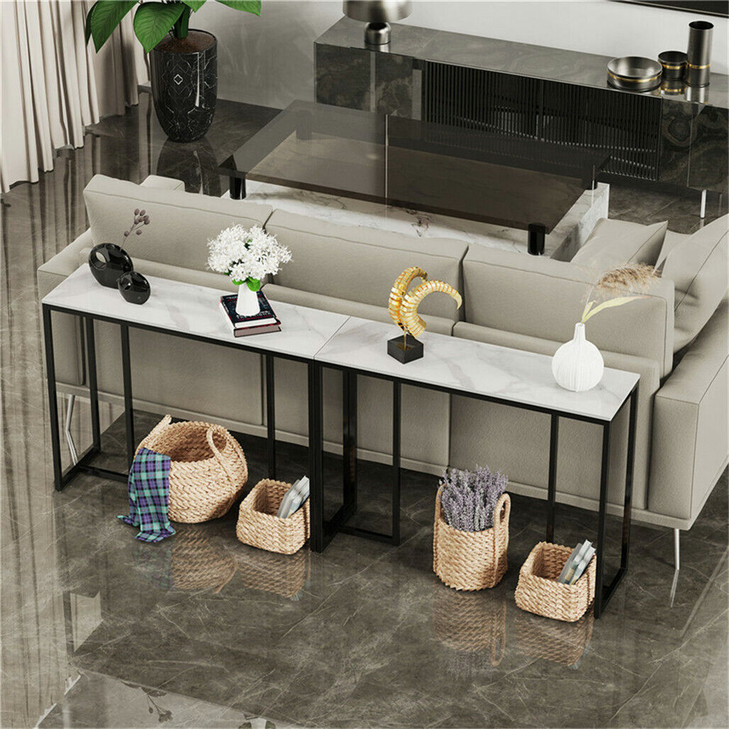 Scratch-proof Slim Narrow Hallway Console Table Marble Long Bar Table