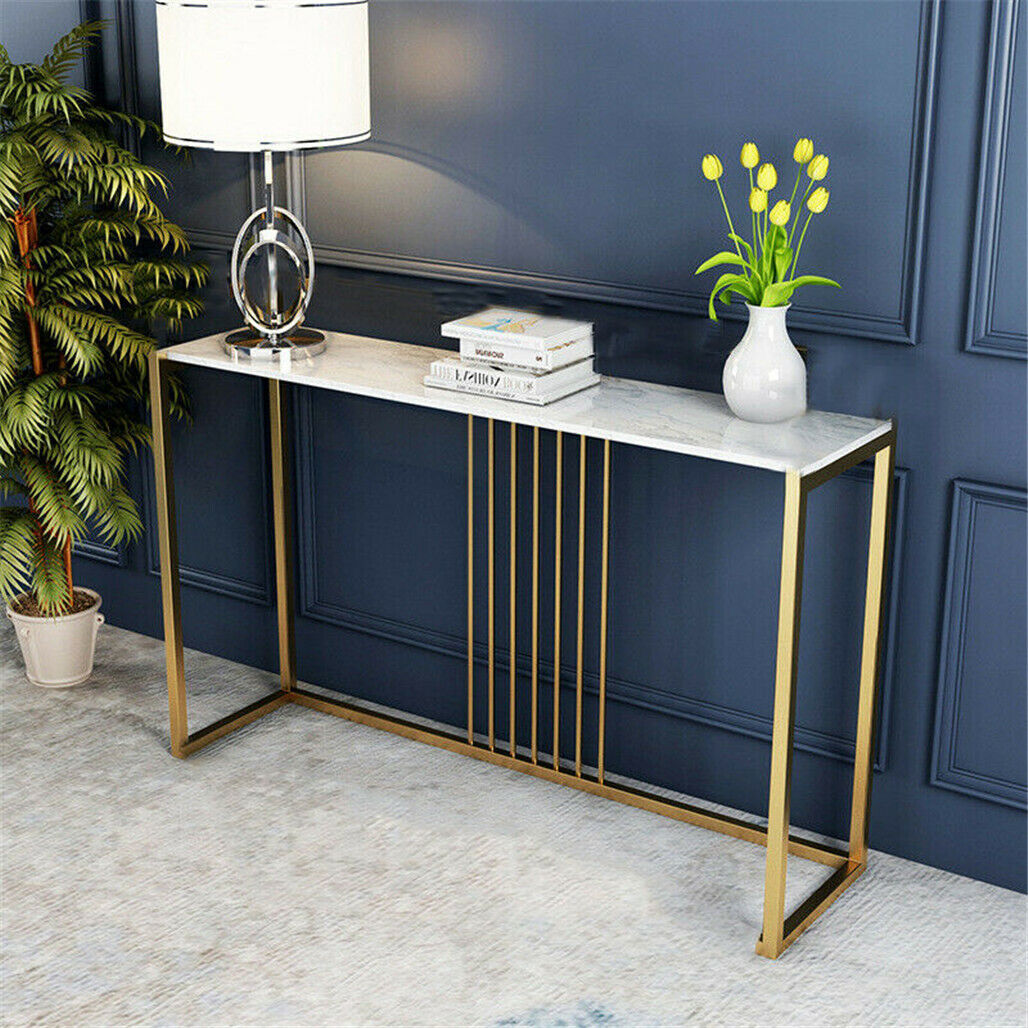 Scratch-proof Slim Narrow Hallway Console Table Marble Long Bar Table