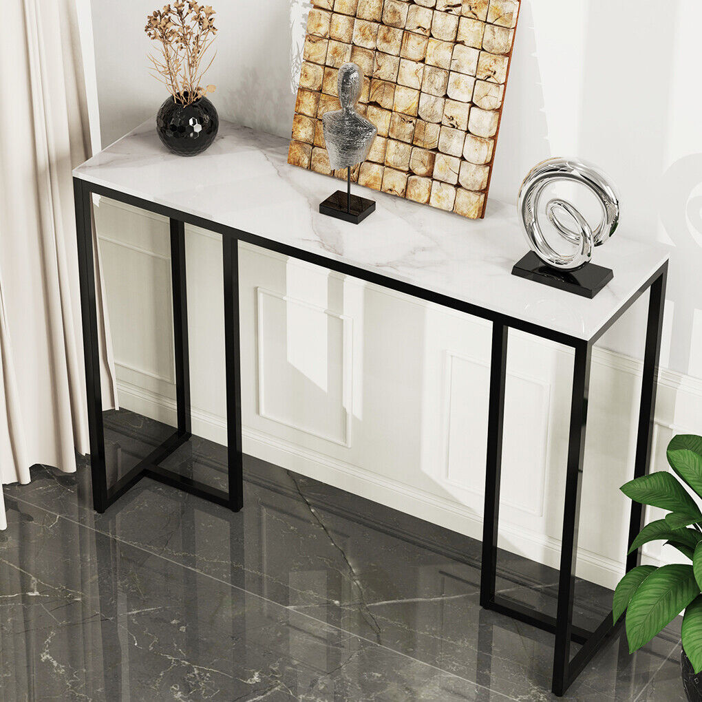 Scratch-proof Slim Narrow Hallway Console Table Marble Long Bar Table