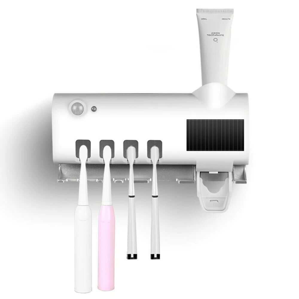 Toothbrush Holder With UV Steriliser Automatic Toothpaste Dispenser Squeezers