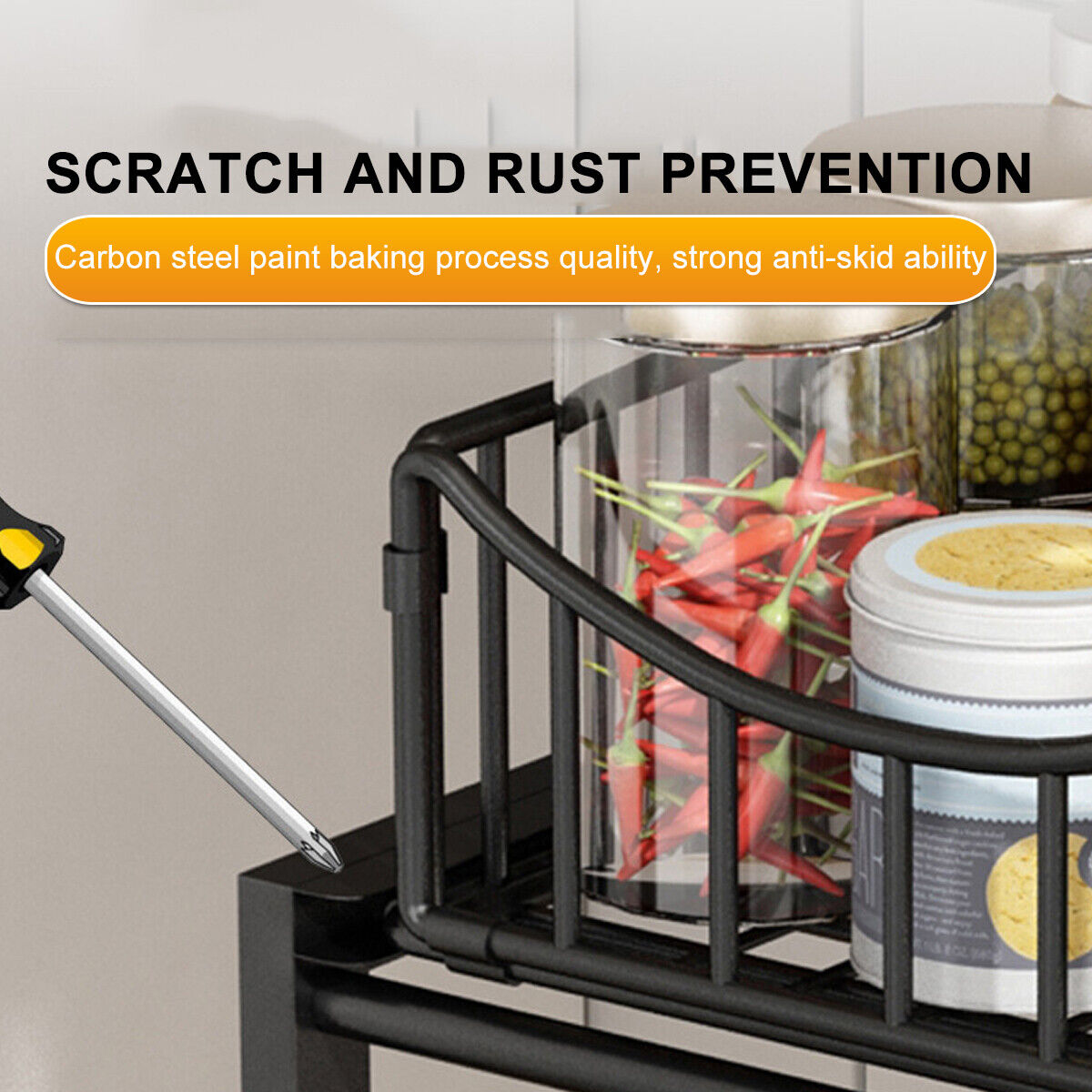 Pull out Kitchen Spice Rack Storage Organizer