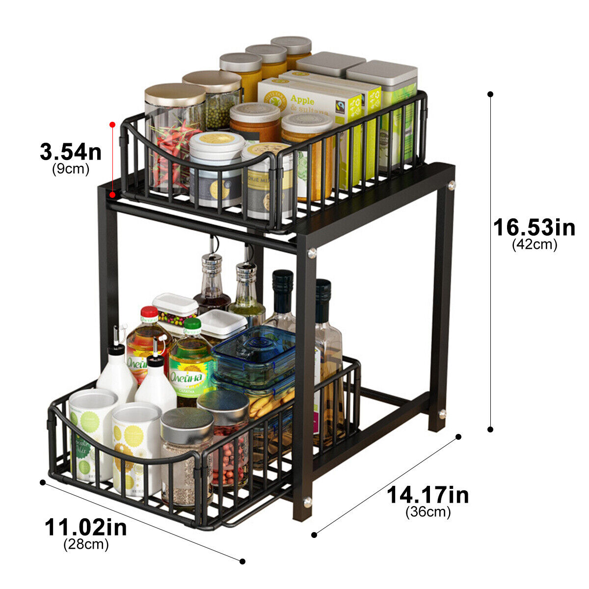 Pull out Kitchen Spice Rack Storage Organizer