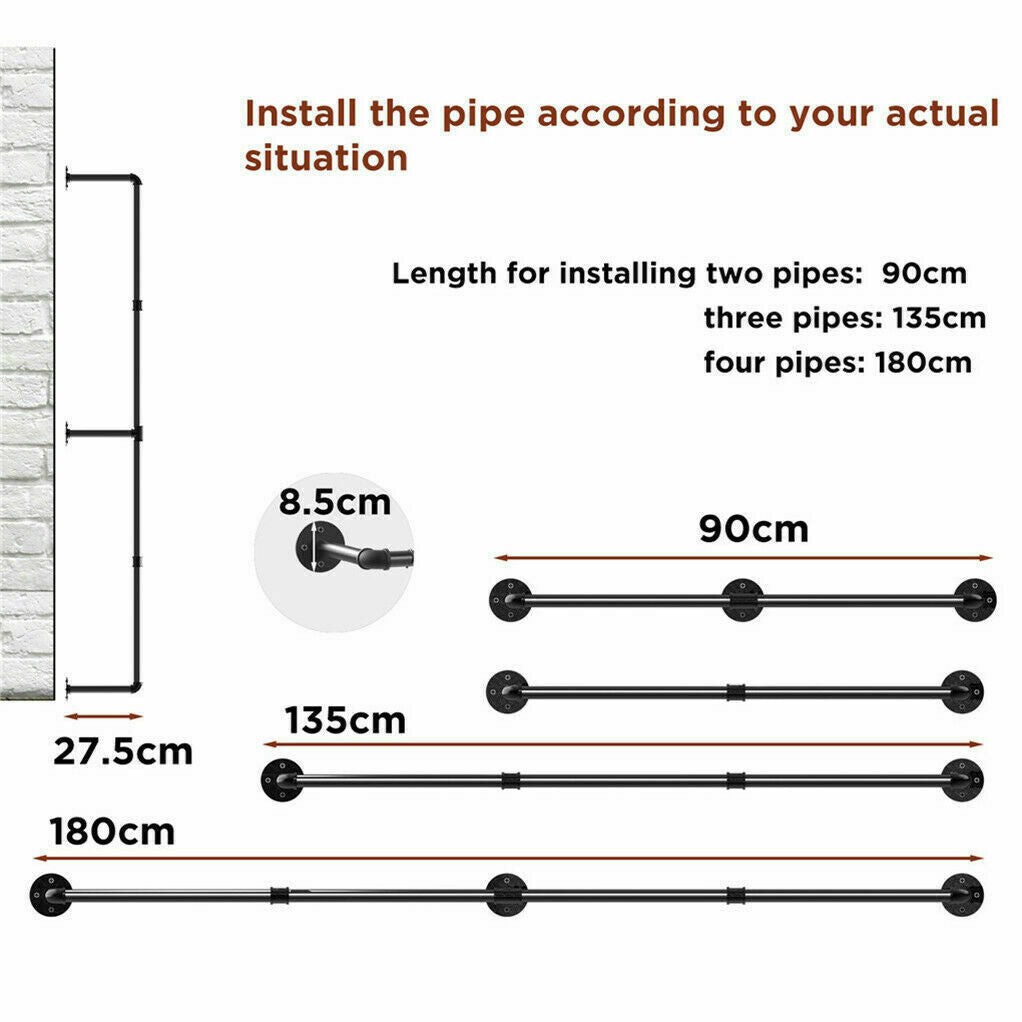 Wall Mounted Clothes Rack Garment Rack Hanging