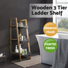 3 Tier Display Ladder Shelf Bookcase Bookshelf Bathroom Kitchen Bedroom Storage Rack Wooden Flower Stand