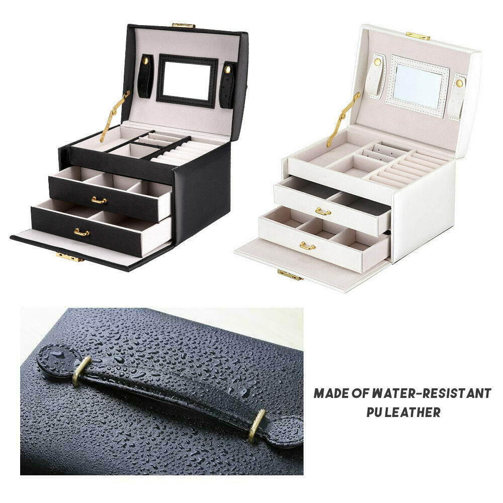 Large Jewellery Box Organizer Ring Earring Display Storage